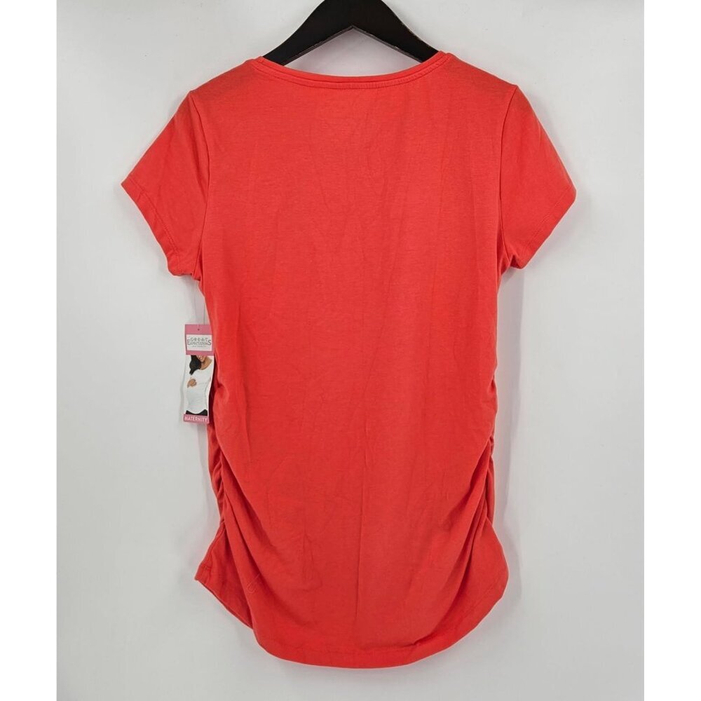 Set/2 Great Expectations Maternity T-Shirts Sz L Red Graphic & Blue Stripe NWT - Picture 4 of 8